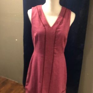 Burgundy Dress. 38% wool.